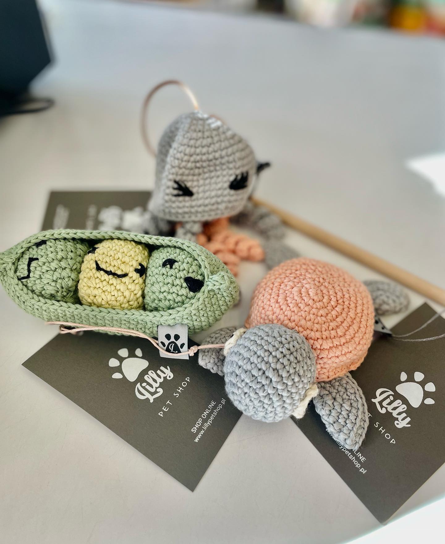 knitted cat toys